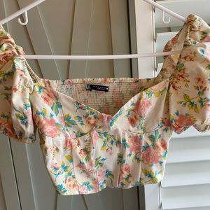 adorable Zara floral corset top!